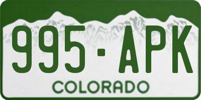 CO license plate 995APK