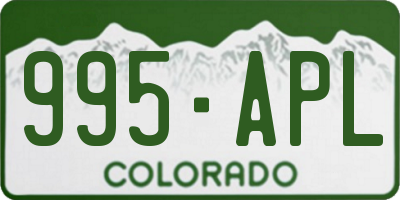 CO license plate 995APL