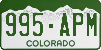 CO license plate 995APM