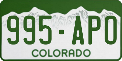 CO license plate 995APO