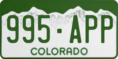 CO license plate 995APP