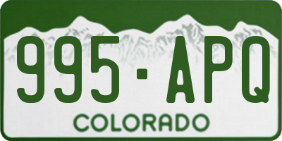 CO license plate 995APQ