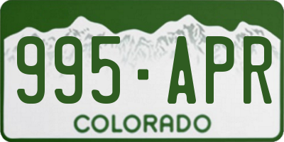 CO license plate 995APR