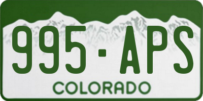 CO license plate 995APS