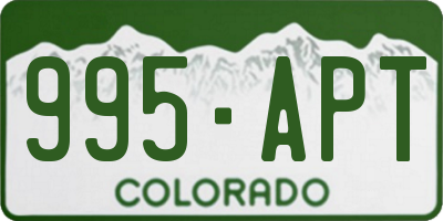 CO license plate 995APT