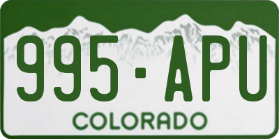 CO license plate 995APU