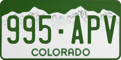 CO license plate 995APV