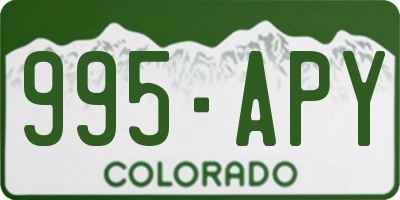 CO license plate 995APY