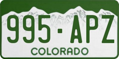 CO license plate 995APZ