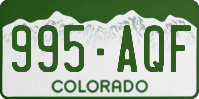 CO license plate 995AQF