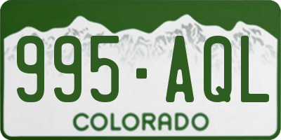 CO license plate 995AQL