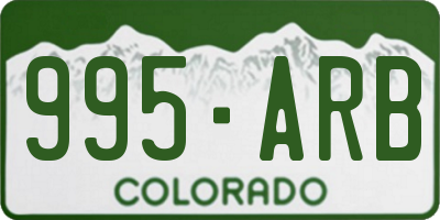 CO license plate 995ARB