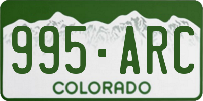 CO license plate 995ARC
