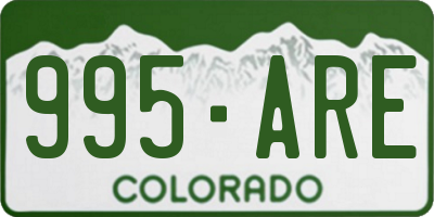 CO license plate 995ARE