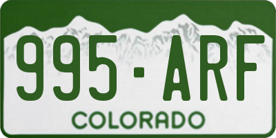 CO license plate 995ARF
