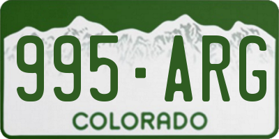 CO license plate 995ARG