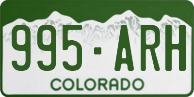CO license plate 995ARH