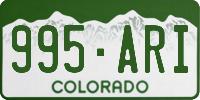CO license plate 995ARI