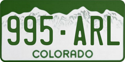 CO license plate 995ARL