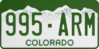 CO license plate 995ARM
