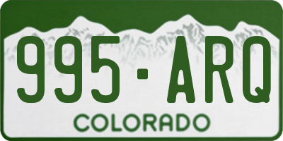 CO license plate 995ARQ