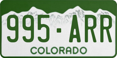 CO license plate 995ARR