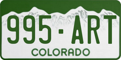 CO license plate 995ART