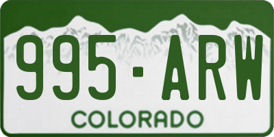 CO license plate 995ARW