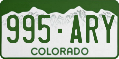 CO license plate 995ARY