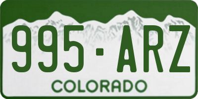 CO license plate 995ARZ
