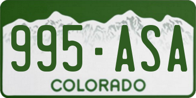 CO license plate 995ASA