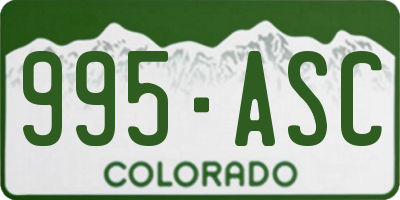 CO license plate 995ASC