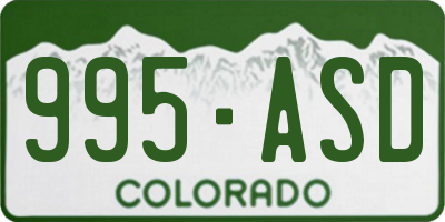 CO license plate 995ASD