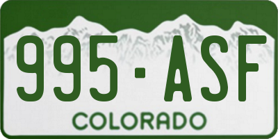 CO license plate 995ASF