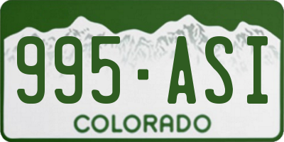 CO license plate 995ASI