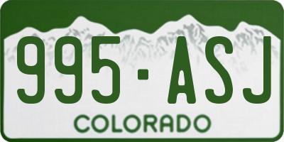 CO license plate 995ASJ