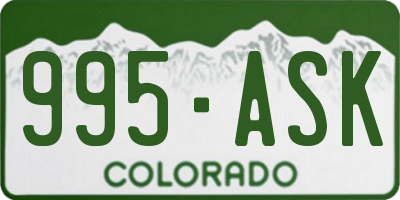 CO license plate 995ASK