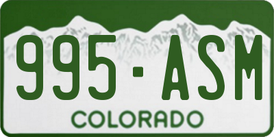 CO license plate 995ASM