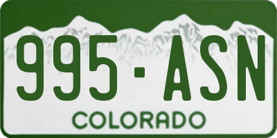 CO license plate 995ASN