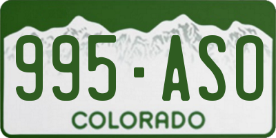CO license plate 995ASO