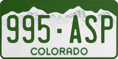 CO license plate 995ASP