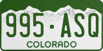 CO license plate 995ASQ