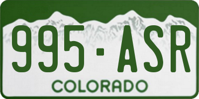 CO license plate 995ASR