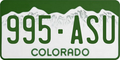 CO license plate 995ASU