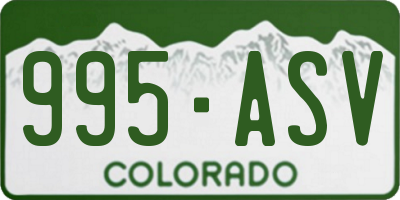 CO license plate 995ASV