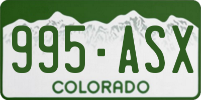 CO license plate 995ASX