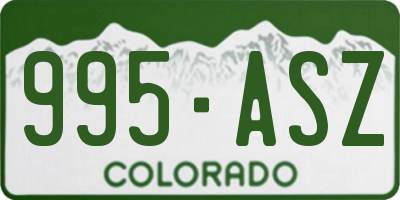 CO license plate 995ASZ