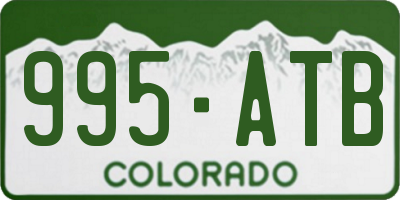 CO license plate 995ATB