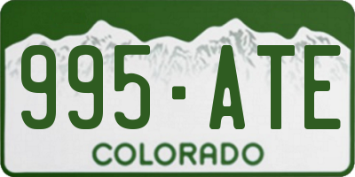 CO license plate 995ATE