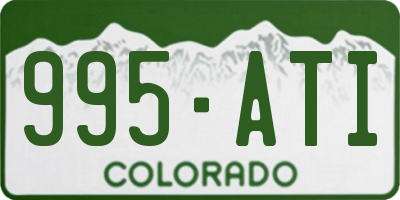 CO license plate 995ATI